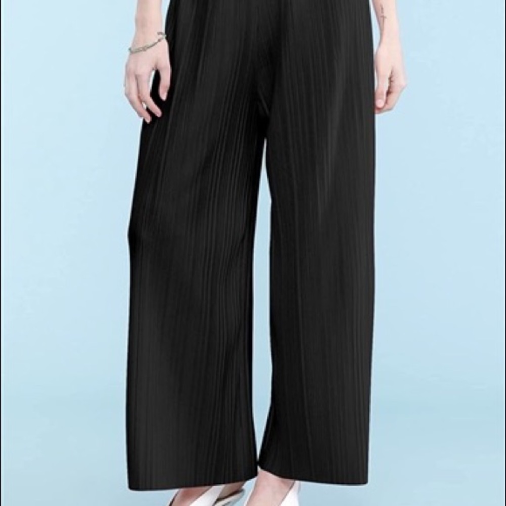 Women's Pleated Black Palazzo Pants